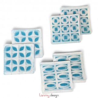 Set of 6 coasters printed with Ceramic tile pattern ( different designs )